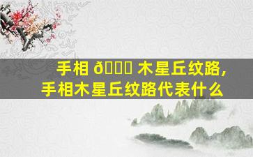手相 🐞 木星丘纹路,手相木星丘纹路代表什么